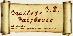Vasilije Maljković vizit kartica